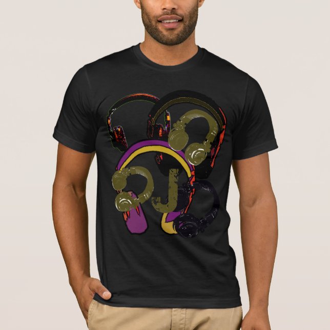 T-shirt pour le d.j. . casque graphique (Devant)