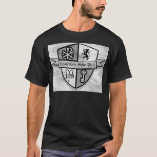 T-shirt Pour le logo noir et blanc de roi et de pays