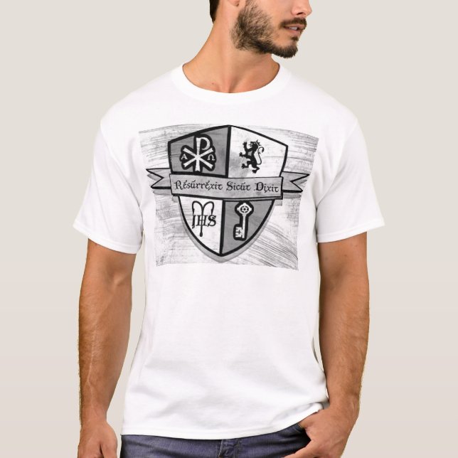 T-shirt Pour le logo noir et blanc de roi et de pays (Devant)