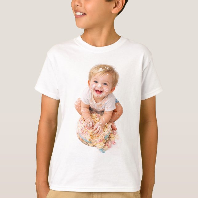 T-Shirt pour le premier anniversaire de bébé Cake  (Devant)