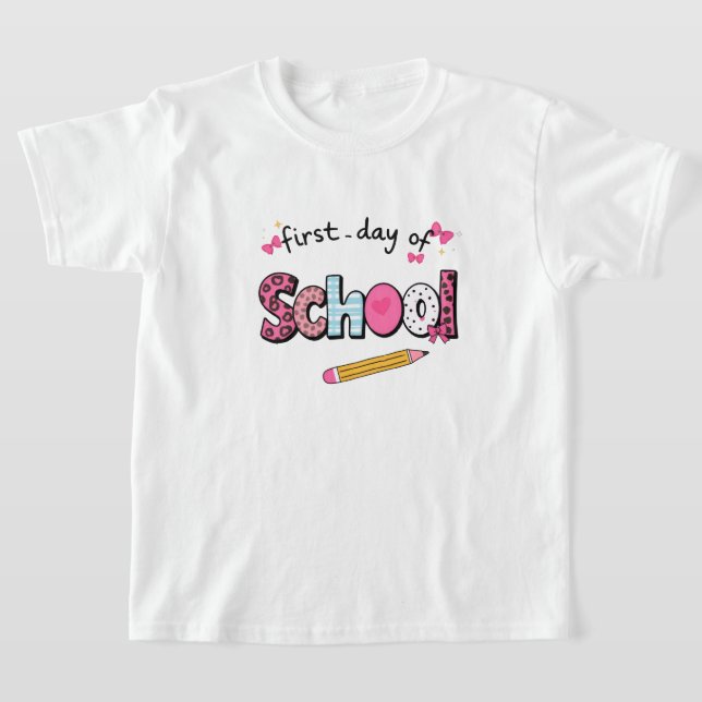 T-shirt pour le premier jour d'école pour filles – (Poser)