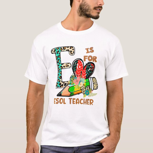T-shirt Pour l'enseignant Esol Leopard (Devant)