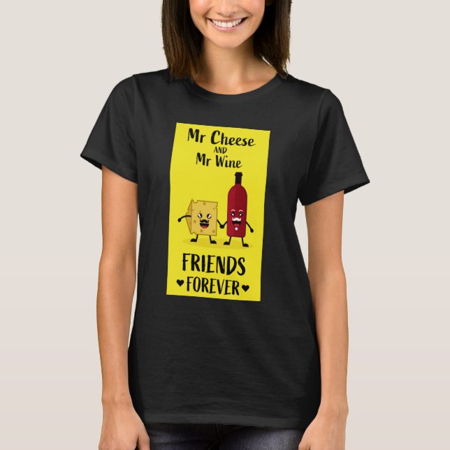 T-Shirt Pour Les Amateurs De Fromage Et De Vins (Devant)