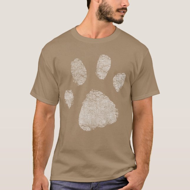 T-shirt pour les amoureux de chiens empreinte de p (Devant)