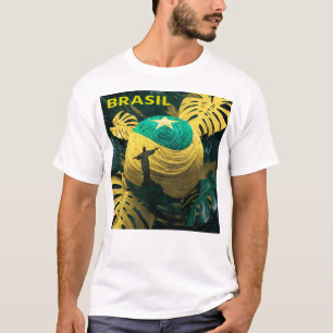 T-Shirt pour les fans de football du Brésil Fier