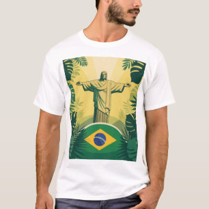 T-Shirt pour les fans de football du Brésil Fier