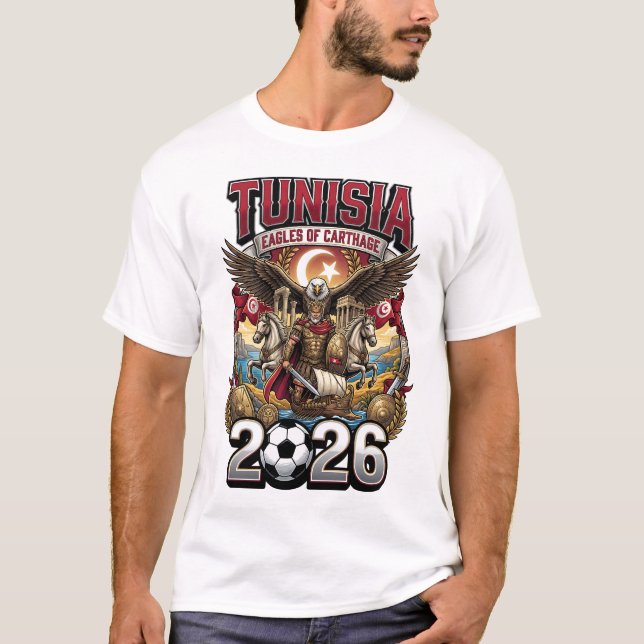 T-shirt pour les fans de la Tunisie 2026 (Devant)