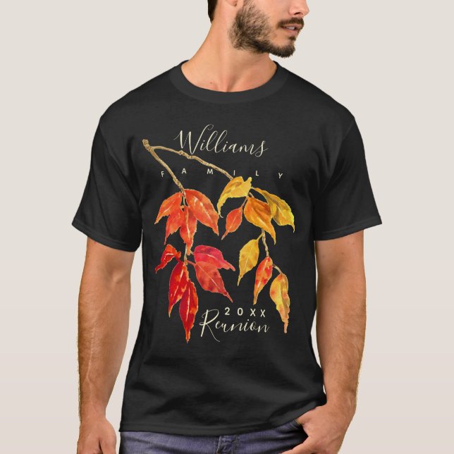 T-Shirt pour les feuilles d'automne de l'aquarelle (Devant)