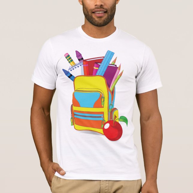 T-Shirt pour les hommes de sac à l'école complète (Devant)