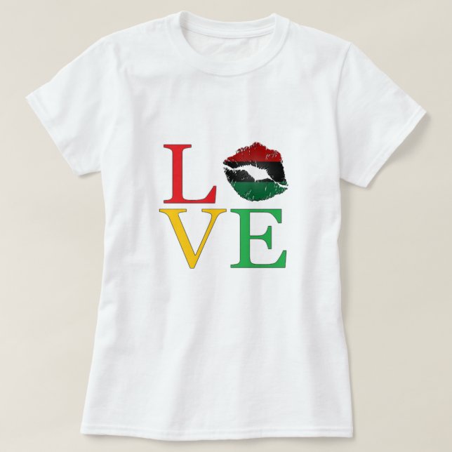 T-Shirt pour les lèvres afrocentriques LOVE (Design devant)