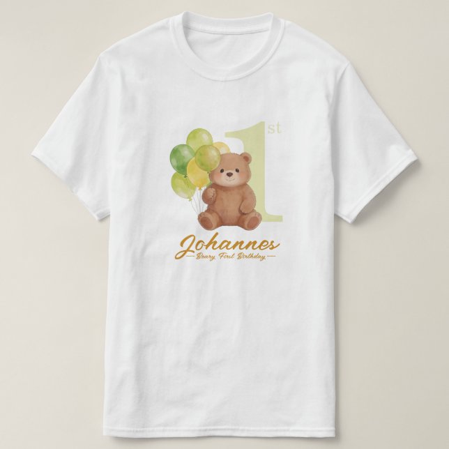 T-Shirt pour les parents du premier anniversaire d (Design devant)