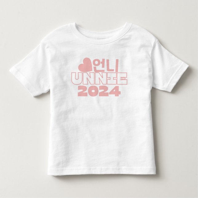 T-shirt Pour Les Tous Petits 언 니 Unnie 2024/ Faire-part bébé coréenne Big Siste (Devant)