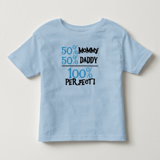 T-shirt Pour Les Tous Petits 100% Parfait Bleu (Devant)