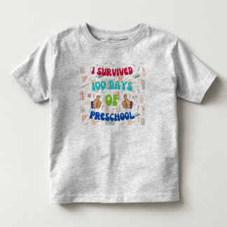 T-shirt Pour Les Tous Petits 100e jour, j'ai survécu à 100 jours de maternelle