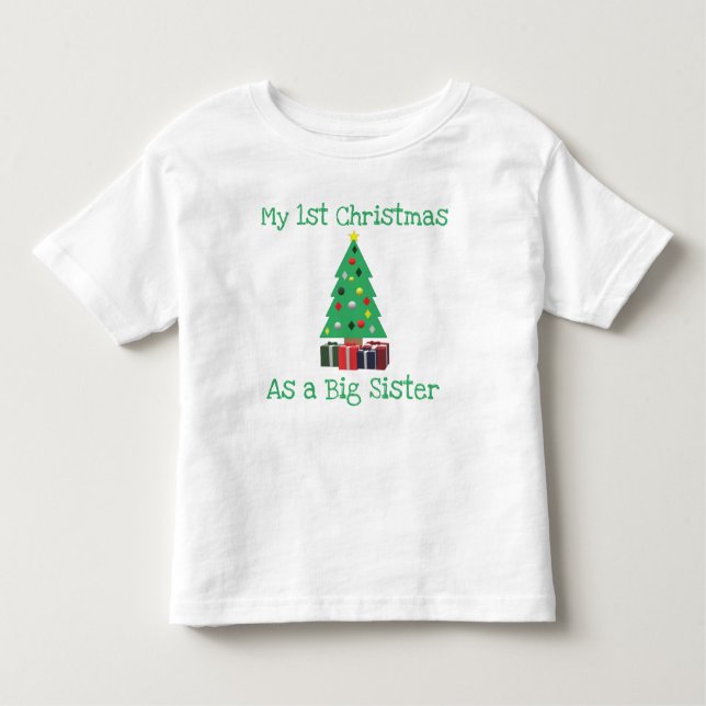 T-shirt Pour Les Tous Petits 1er Noël comme grande soeur (Devant)