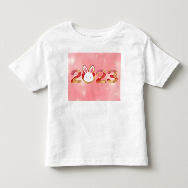 T-shirt Pour Les Tous Petits 2023, Nouvel An Chinois, Lapin (Devant)