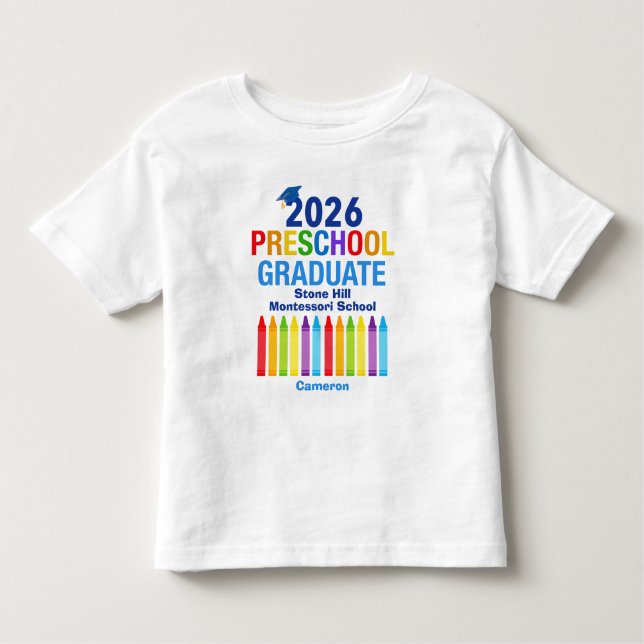 T-shirt Pour Les Tous Petits 2026 Preschool Graduate Cute Customizable (Devant)