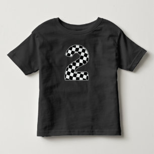 T-shirt Pour Les Tous Petits 2e anniversaire À damiers numéro 2 de course autom