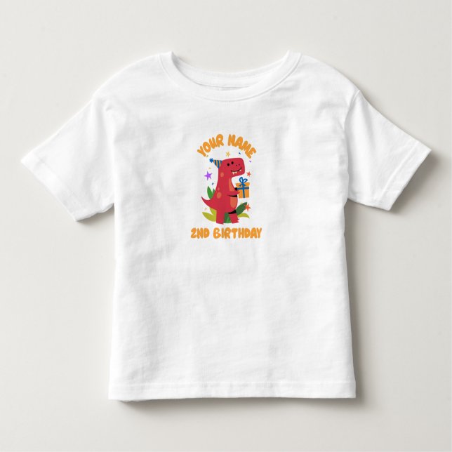 T-shirt Pour Les Tous Petits 2e anniversaire Dino  (Devant)
