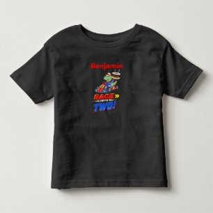 T-shirt Pour Les Tous Petits 2e Anniversaire Dinosaur Voiture Prêt Partez