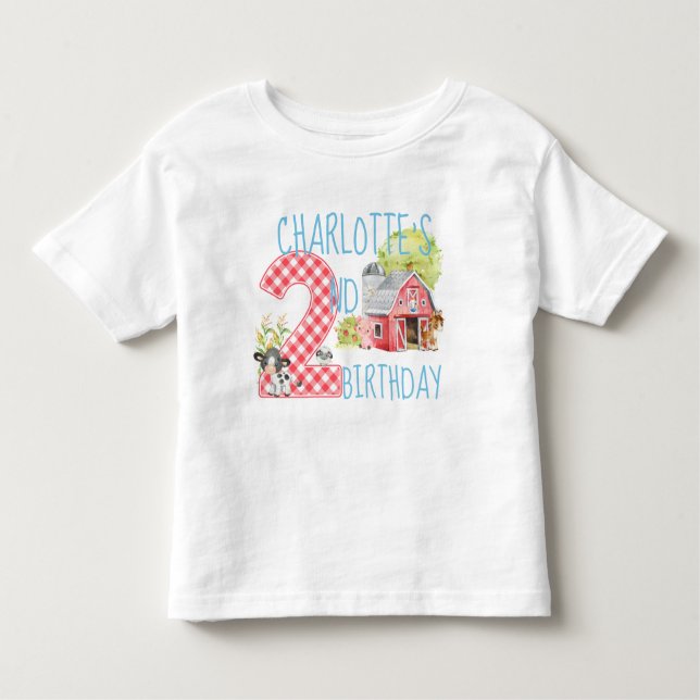 T-shirt Pour Les Tous Petits 2e anniversaire ferme Barnyard animal anniversaire (Devant)