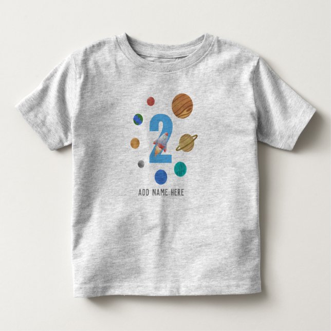 T-shirt Pour Les Tous Petits 2e anniversaire Planète du système solaire  (Devant)