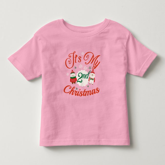 T-shirt Pour Les Tous Petits 2e Noël du bébé (Devant)
