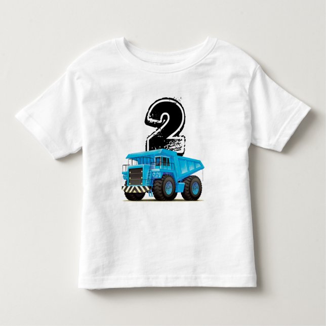 T-shirt Pour Les Tous Petits 2ème anniversaire de camion bleu (Devant)