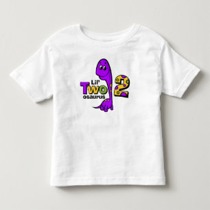 T-shirt Pour Les Tous Petits 2ème anniversaire de dinosaure pourpre