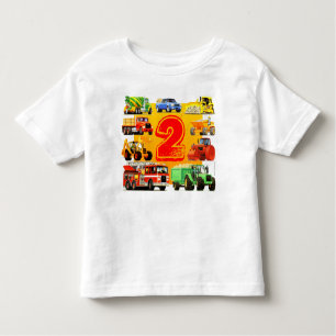 T-shirt Pour Les Tous Petits 2ème anniversaire de grands camions de