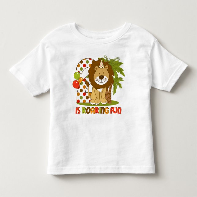 T-shirt Pour Les Tous Petits 2ème anniversaire de lion mignon (Devant)