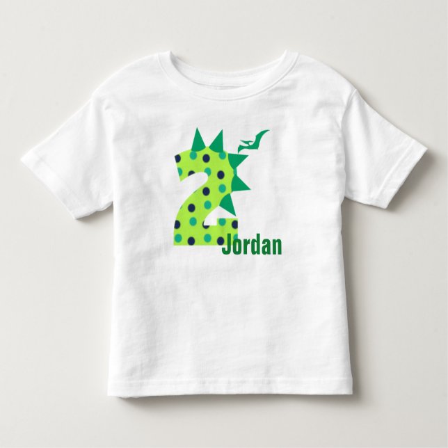 T-shirt Pour Les Tous Petits 2ème chemise de dinosaure d'anniversaire de (Devant)