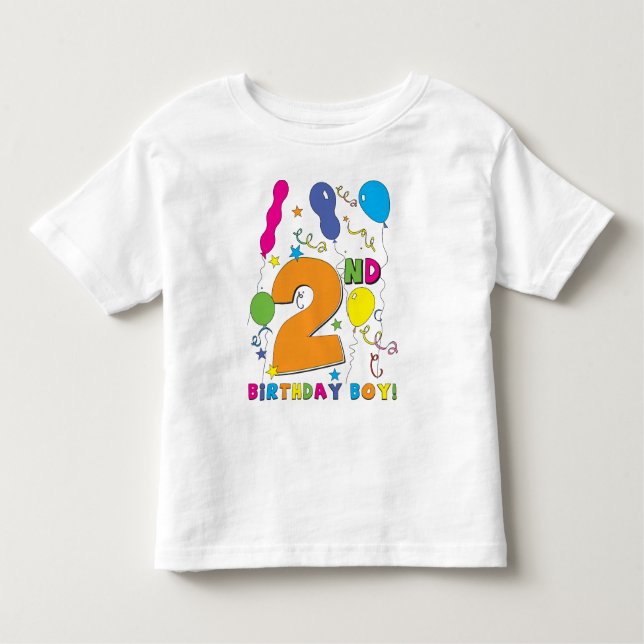 T-shirt Pour Les Tous Petits 2ème Garçon d'anniversaire ! (Devant)