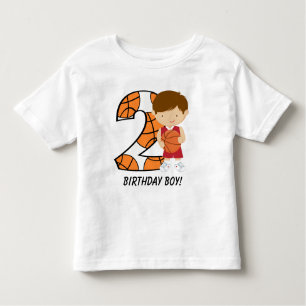 T-shirt Pour Les Tous Petits 2ème Joueur de basket rouge et blanc