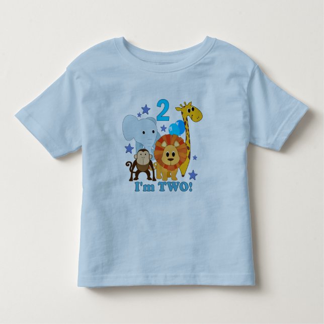 T-shirt Pour Les Tous Petits 2ème Jungle d'anniversaire (Devant)
