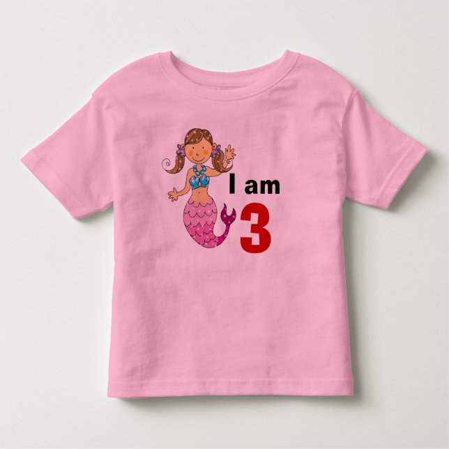 T-shirt Pour Les Tous Petits 3 ans anniversaire mermaid fille (Devant)