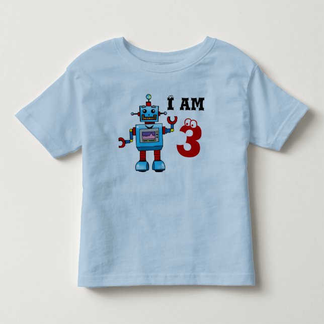 T-shirt Pour Les Tous Petits 3e anniversaire cadeau garçon - robot (Devant)
