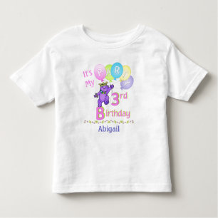 T-shirt Pour Les Tous Petits 3e anniversaire Fille Princesse Ours