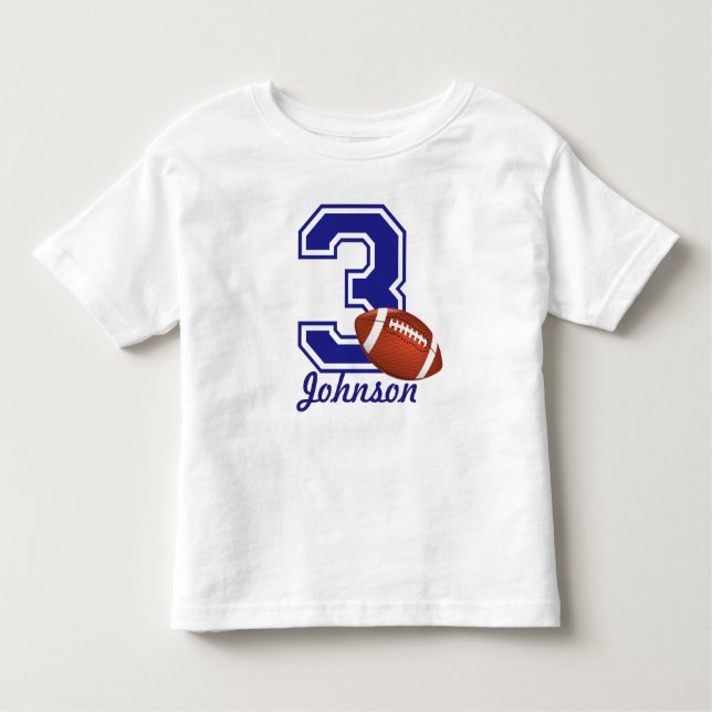 T-shirt Pour Les Tous Petits 3e anniversaire garçon football personnalisé (Devant)