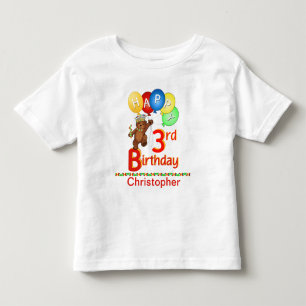 T-shirt Pour Les Tous Petits 3e anniversaire Regal Teddy Beary Nom personnalisé