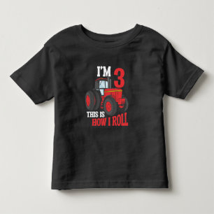 T-shirt Pour Les Tous Petits 3e comédien d'anniversaire Tracteur amoureux Enfa