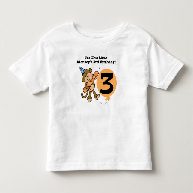 T-shirt Pour Les Tous Petits 3ème anniversaire de petit singe (Devant)