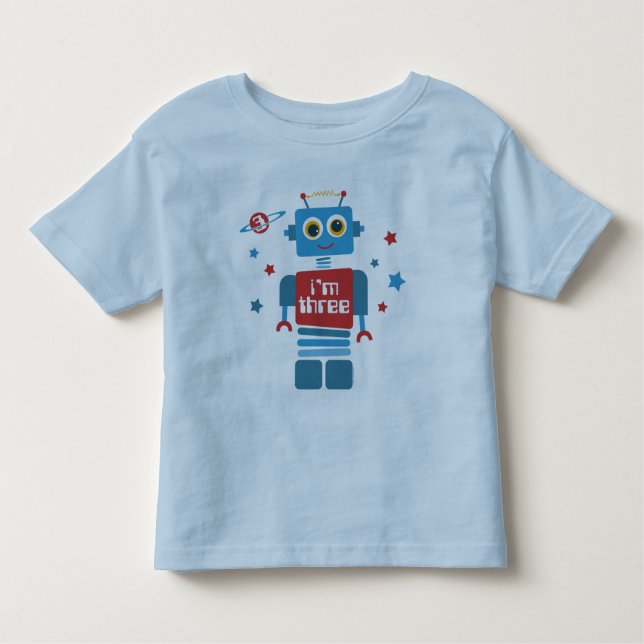 T-shirt Pour Les Tous Petits 3ème anniversaire de robot (Devant)