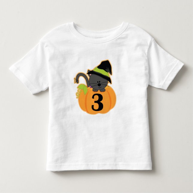 T-shirt Pour Les Tous Petits 3ème citrouille d'anniversaire de Halloween (Devant)