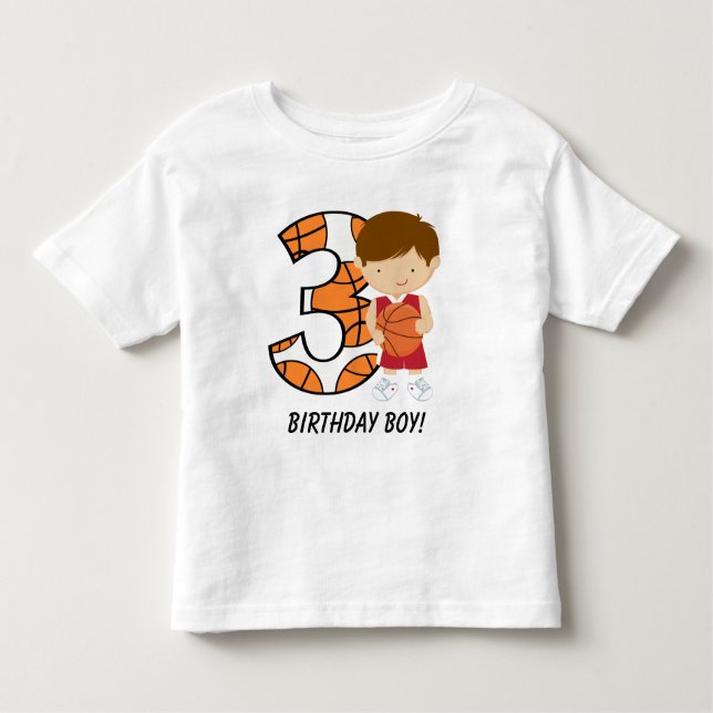 T-shirt Pour Les Tous Petits 3ème Joueur de basket rouge et blanc (Devant)
