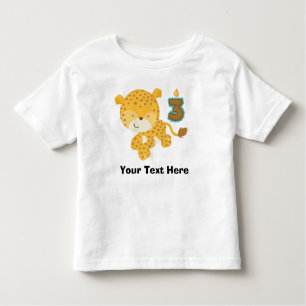 T-shirt Pour Les Tous Petits 3ème léopard personnalisé d'anniversaire