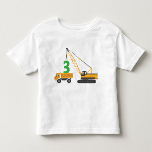 T-shirt Pour Les Tous Petits 3ème Pièce en t de construction d'anniversaire