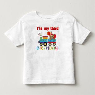 T-shirt Pour Les Tous Petits 3ème train d'ours d'anniversaire