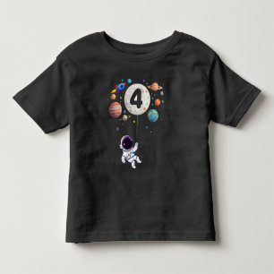 T-shirt Pour Les Tous Petits 4 ans Anniversaire Planètes Astronaut 4ème Anniver