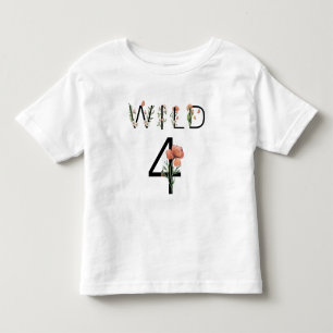 T-shirt Pour Les Tous Petits 4 Fleurs sauvages sauvages 4e anniversaire